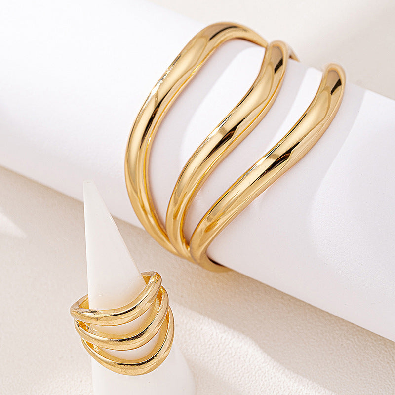 Personalized Retro Ring Bracelet Set