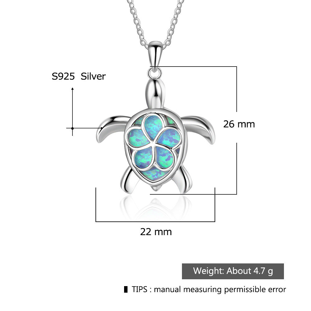 Cute Turtle Opal Necklace