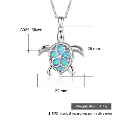 Cute Turtle Opal Necklace
