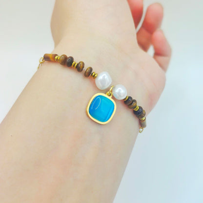 Elegant Gold-plated Tiger-eye Bracelet