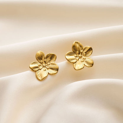 Non-Fading Titanium Flower Earrings