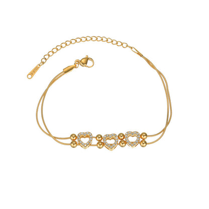 Elegant Gold Love Diamond Bracelet