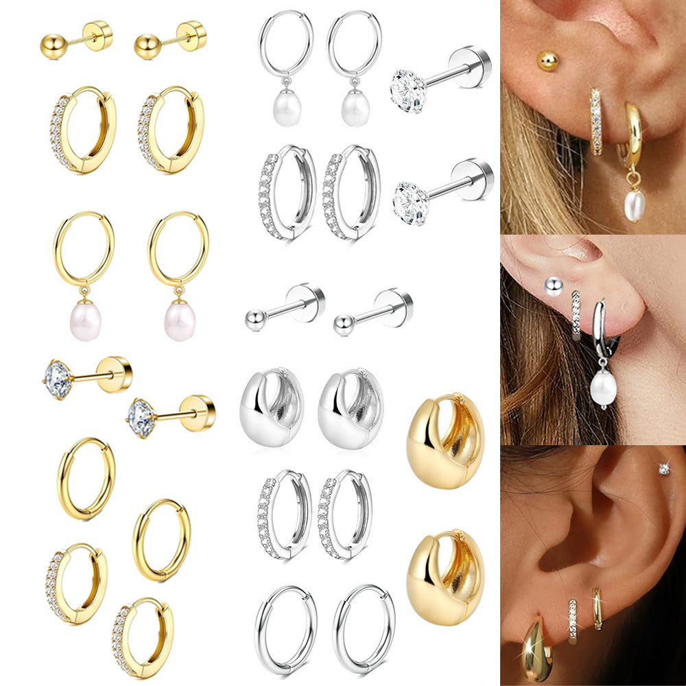 Geometric Gold Plated Earrings