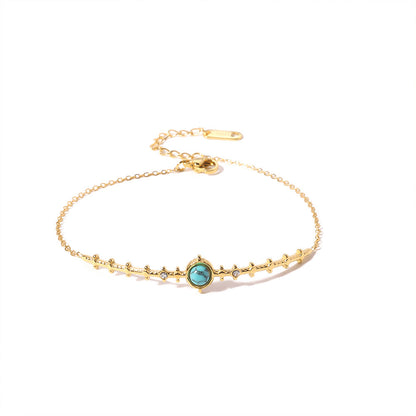 Elegant Gold Plated Turquoise Bracelet