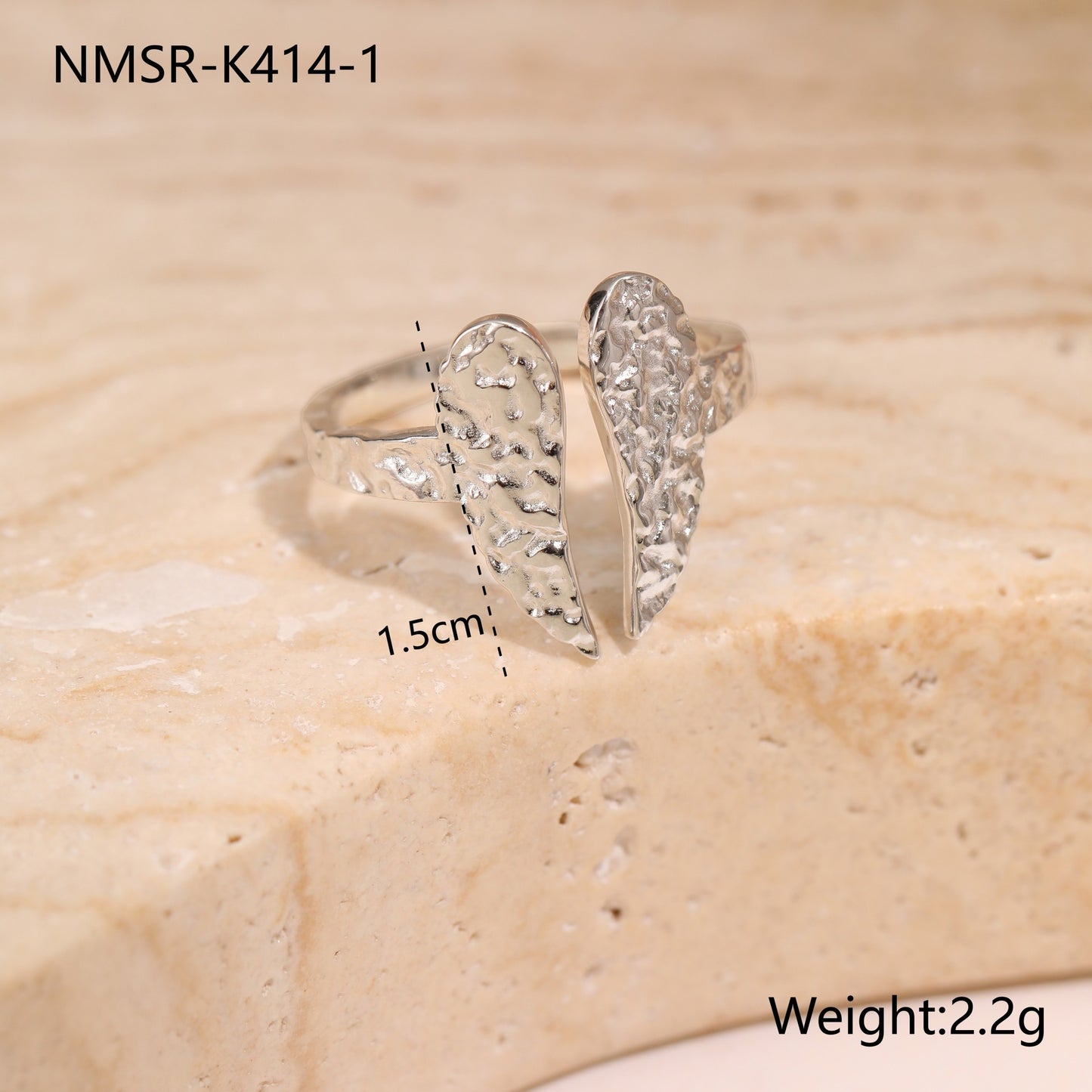 Geometric Hammer Open Ring