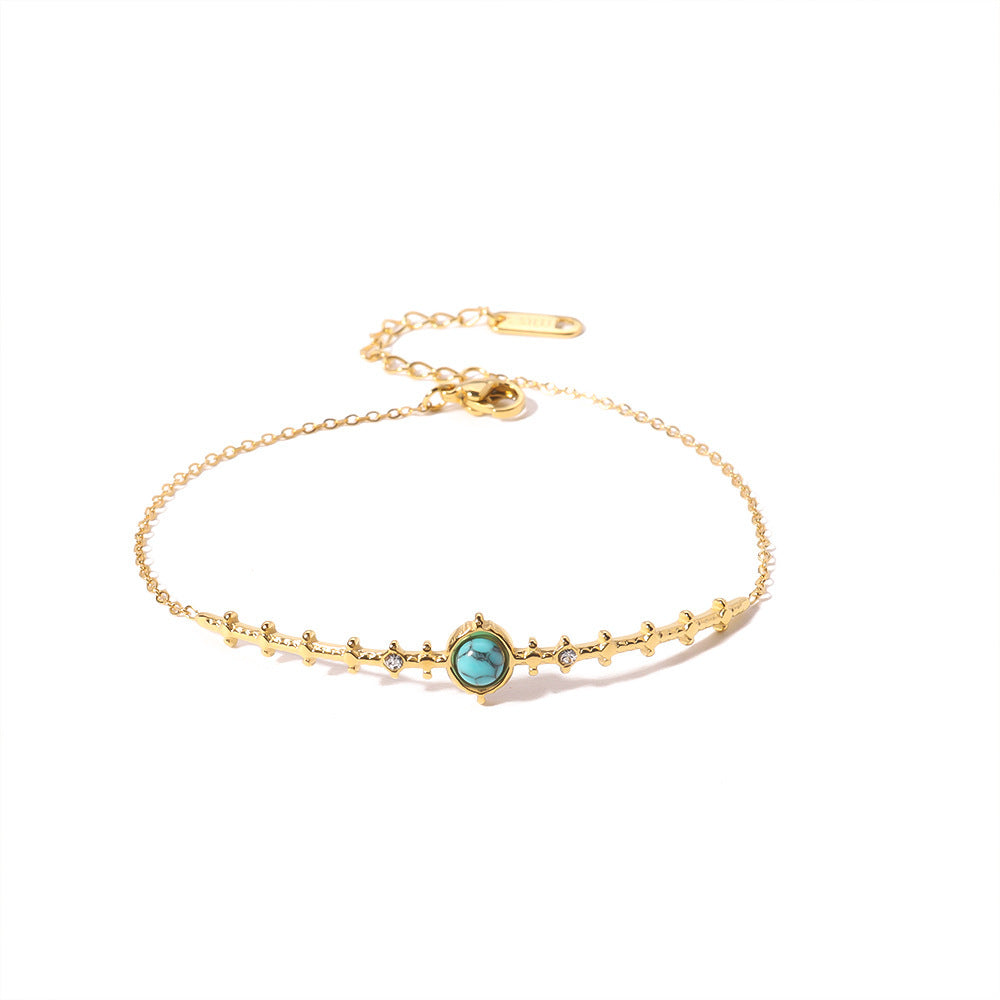 Elegant Gold Plated Turquoise Bracelet