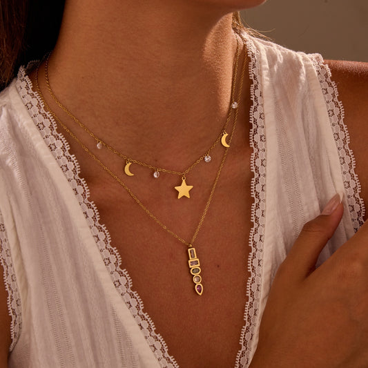Zircon Star Pendant Necklace