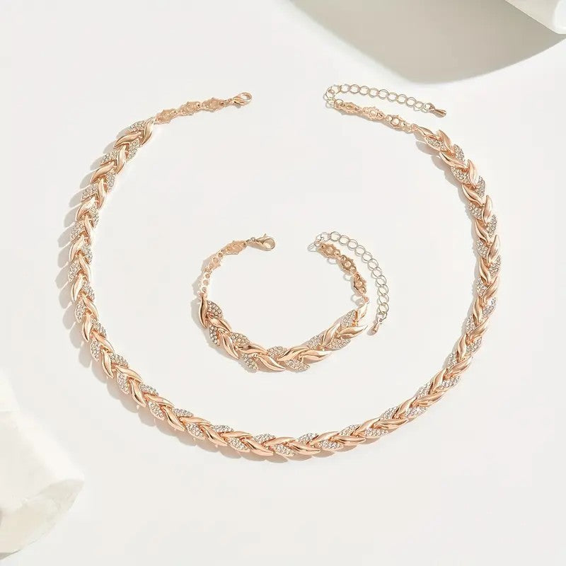 Willow Leaf Diamond Bracelet Set