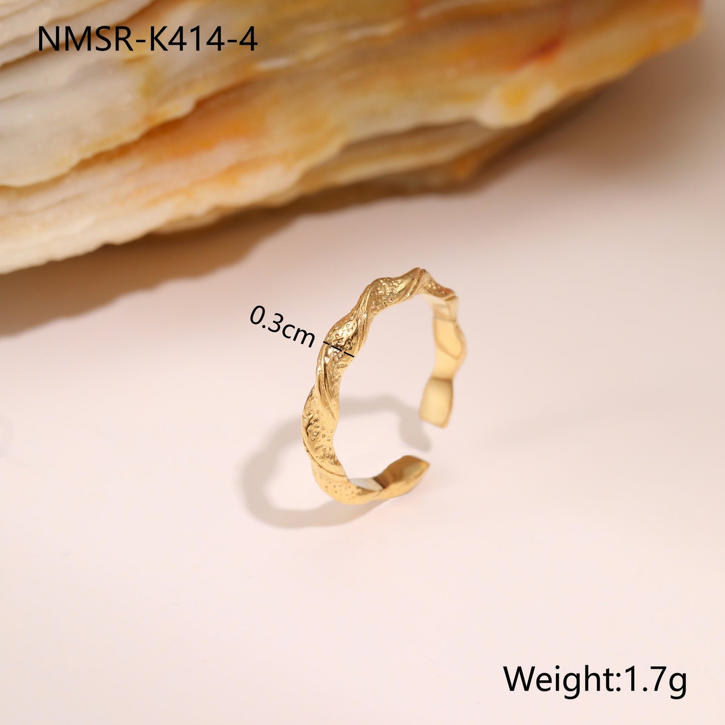 Geometric Hammer Open Ring