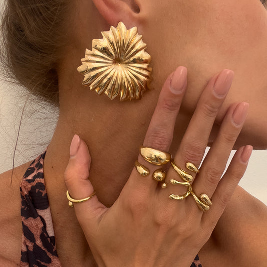 Liquid Lava Ring and Earrings Set