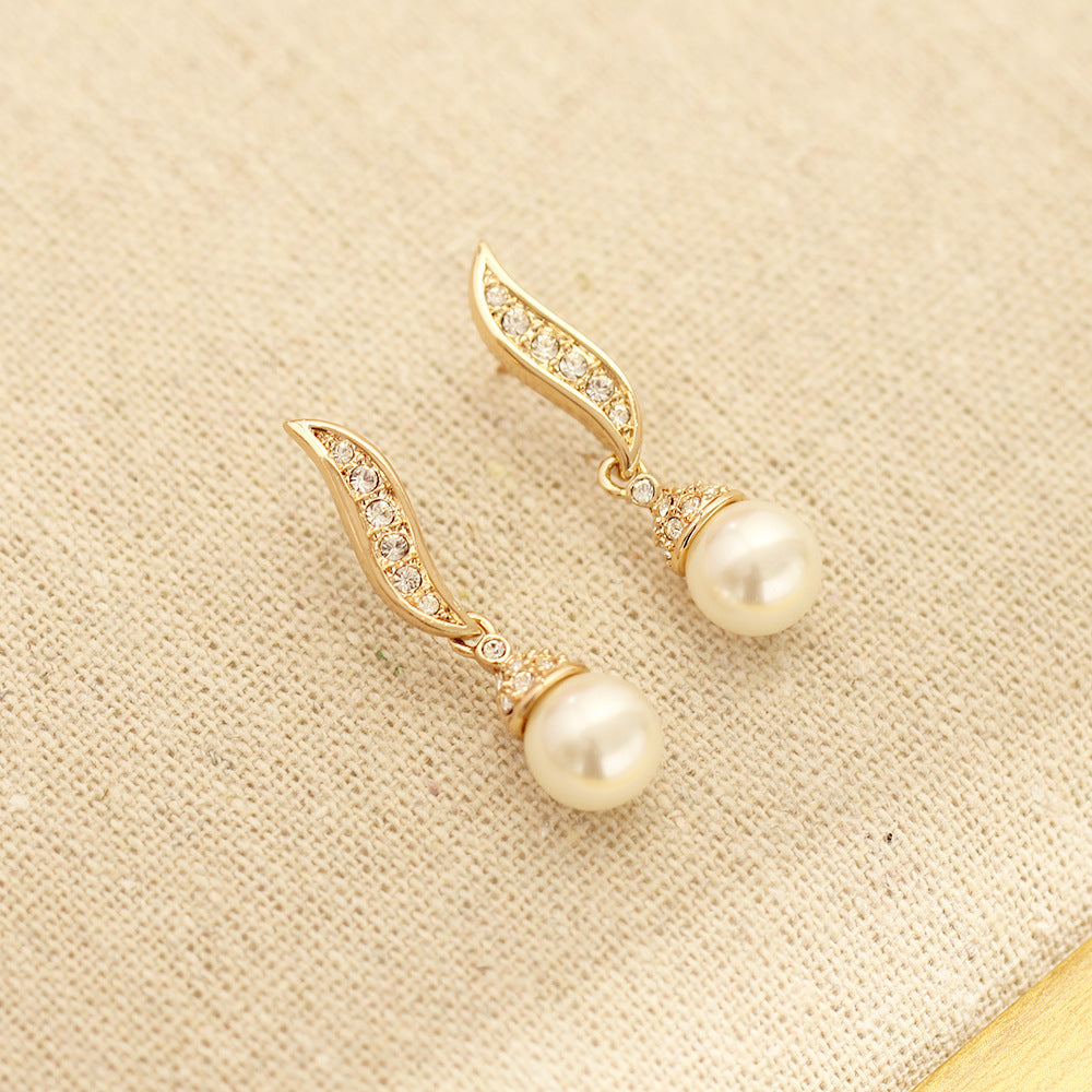 Classic Gold Plated Pearl Earrings