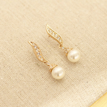 Classic Gold Plated Pearl Earrings