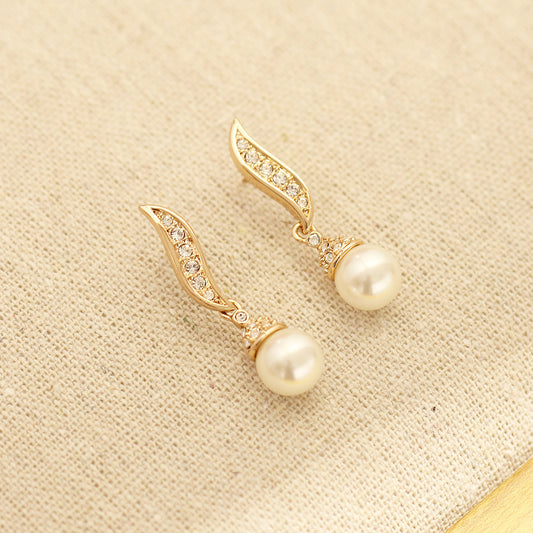 Classic Gold Plated Pearl Earrings
