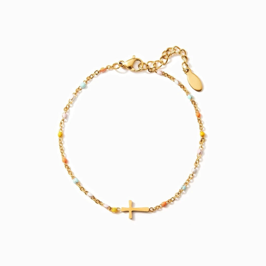 Elegant Silver Cross Bracelet