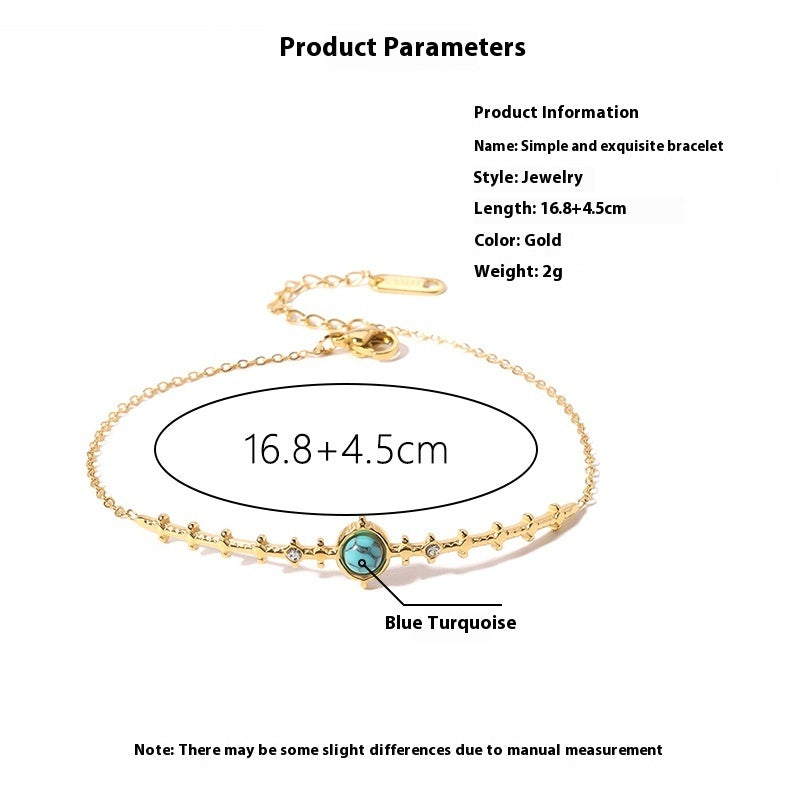 Elegant Gold Plated Turquoise Bracelet