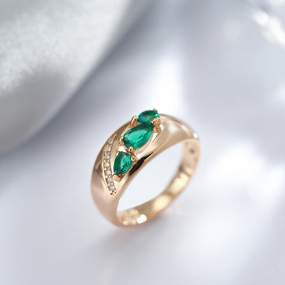 Rose Gold Green Zircon Ring