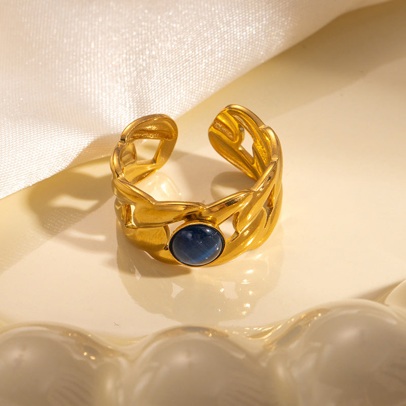 Elegant Titanium Gold Plated Ring