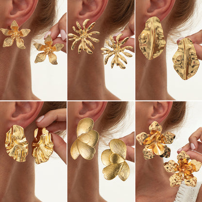 Liquid Metal Flower Earrings