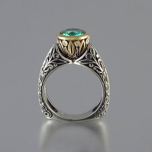 Flower Gold Vintage Gemstone Ring