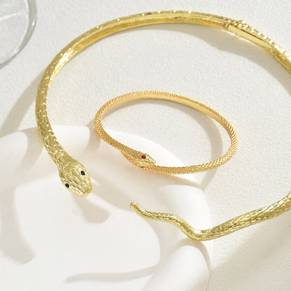 Elegant Snake Necklace Bracelet Set