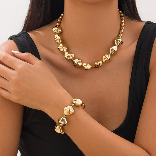Retro Irregular Beaded Necklace