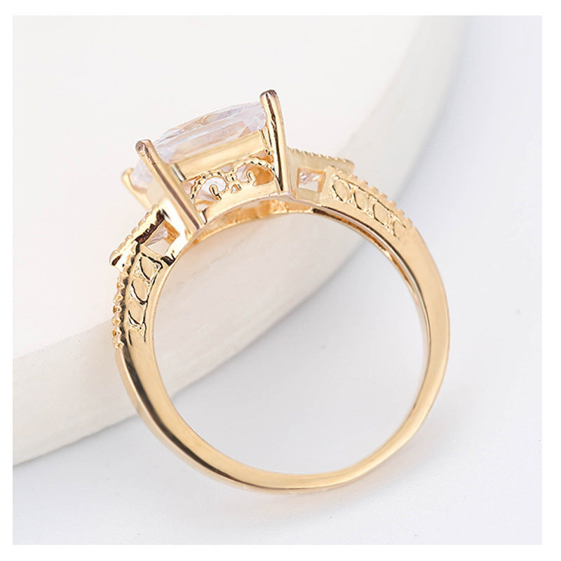 Luxury AAA Zircon Copper Ring