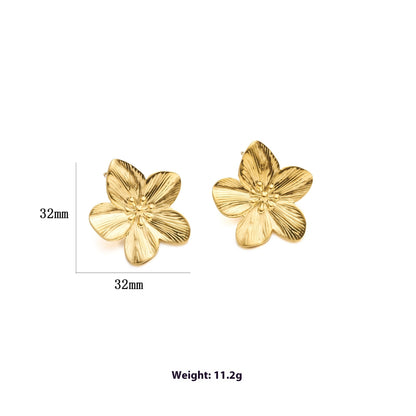 Non-Fading Titanium Flower Earrings