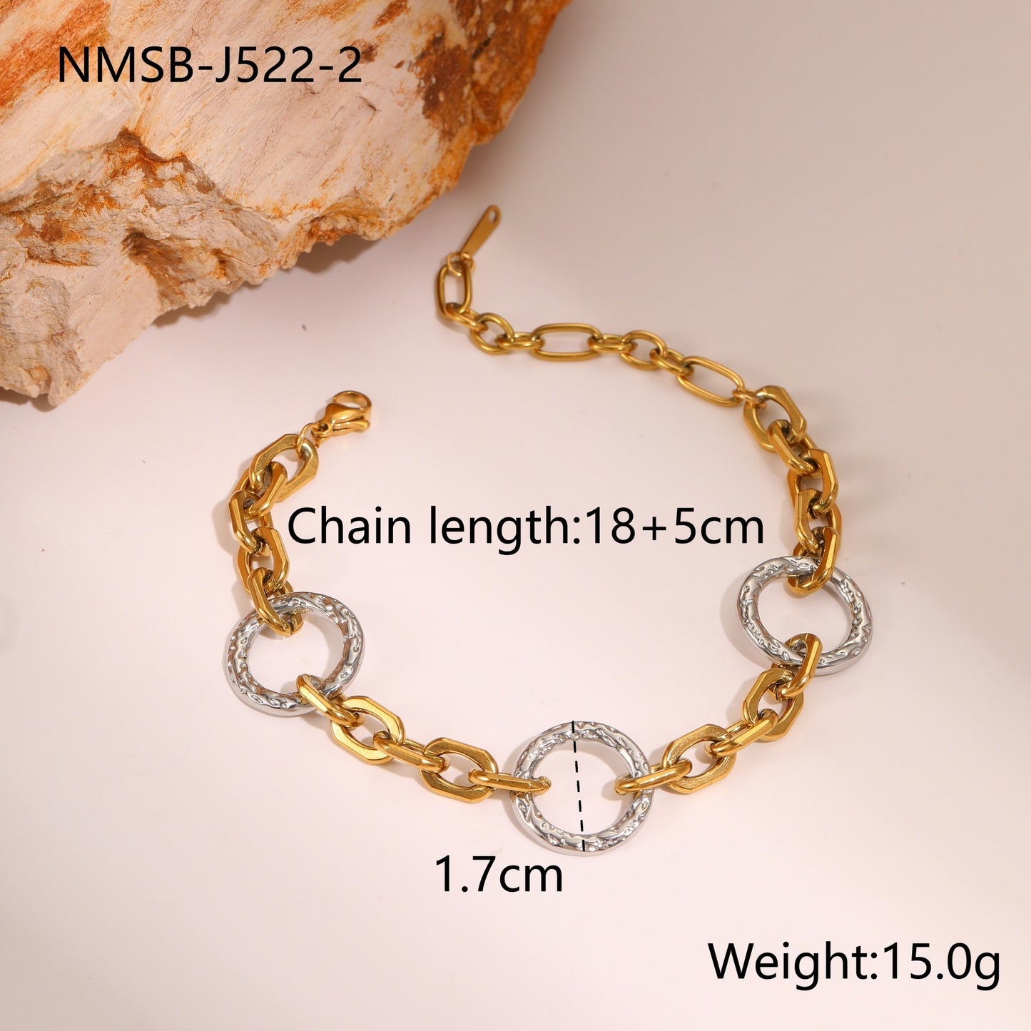 Elegant Gold and Silver Necklace Bracelet Set