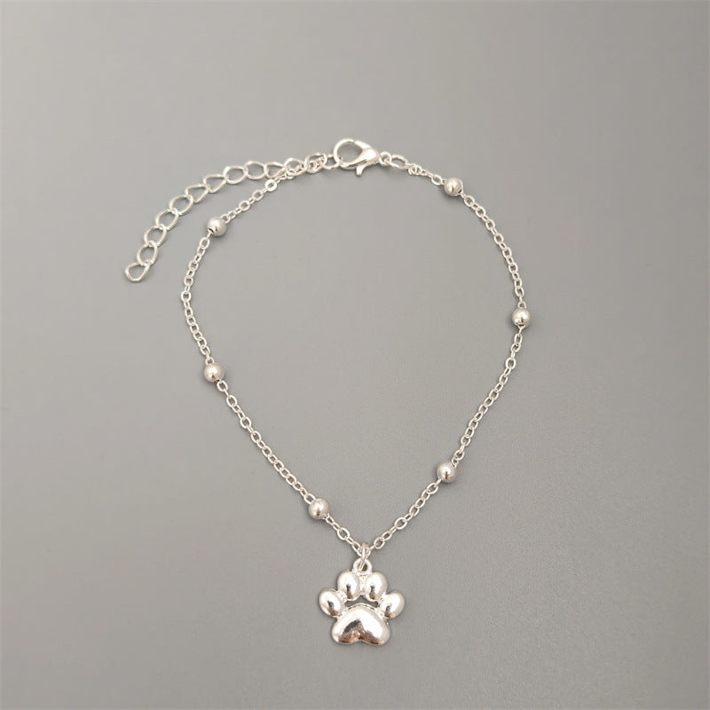 Bohemian Paw Print Anklet