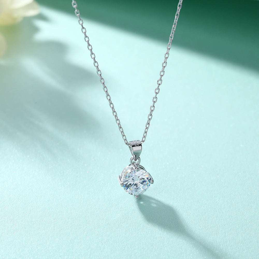 Elegant Silver Zircon Necklace