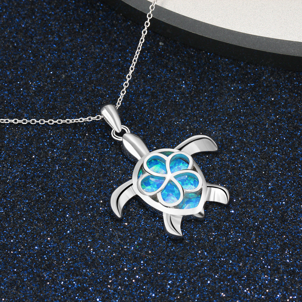 Cute Turtle Opal Necklace