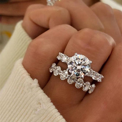 Elegant Geometric Zircon Rings