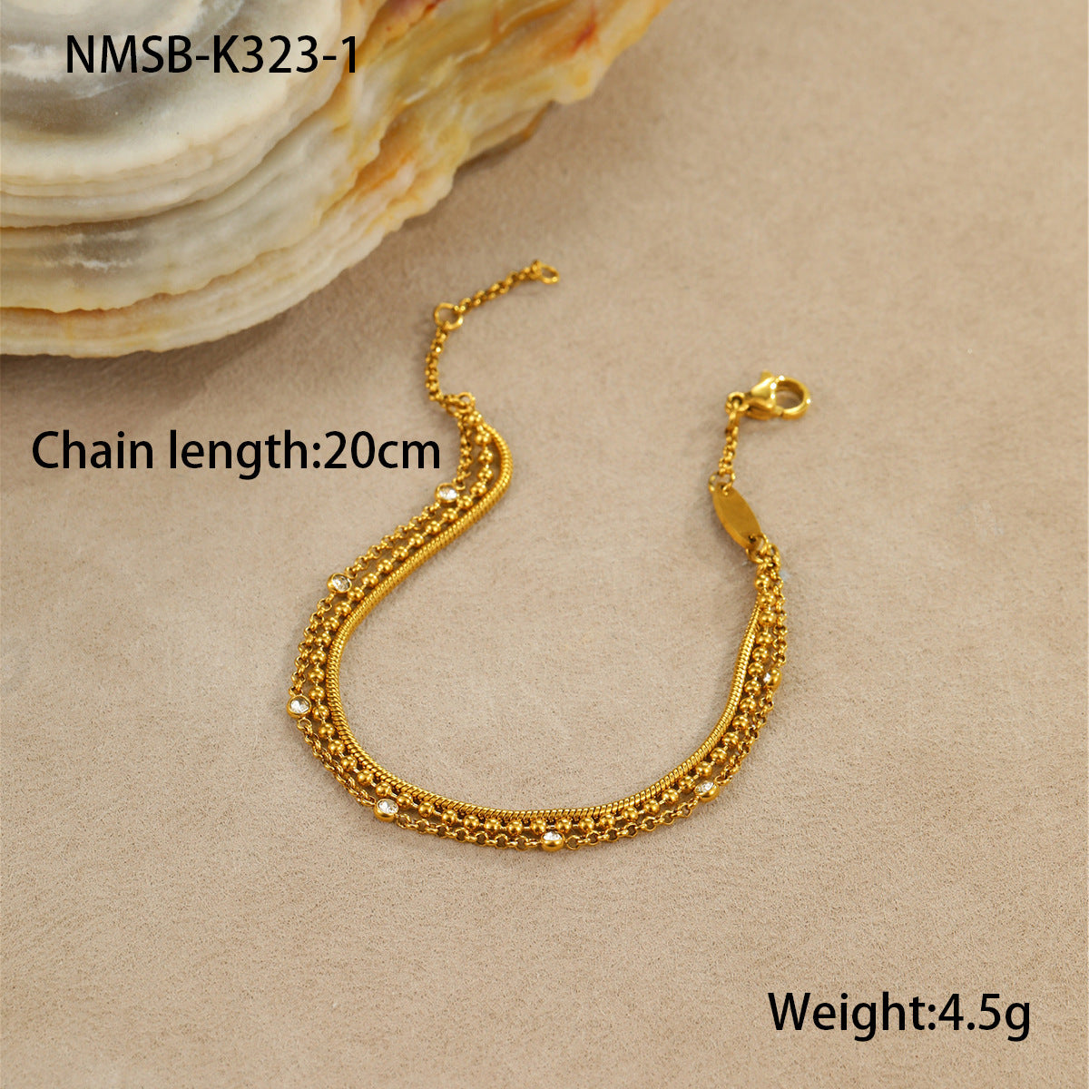 Elegant Zircon Inlaid Bracelet