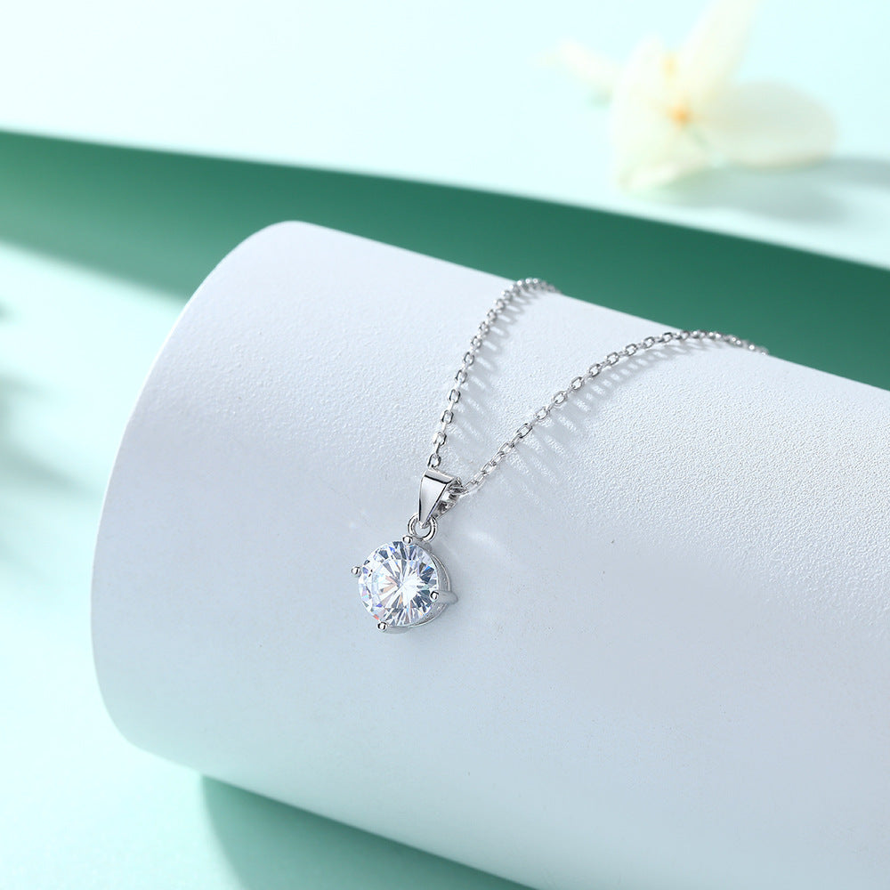 Elegant Silver Zircon Necklace