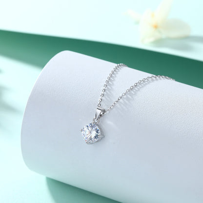 Elegant Silver Zircon Necklace