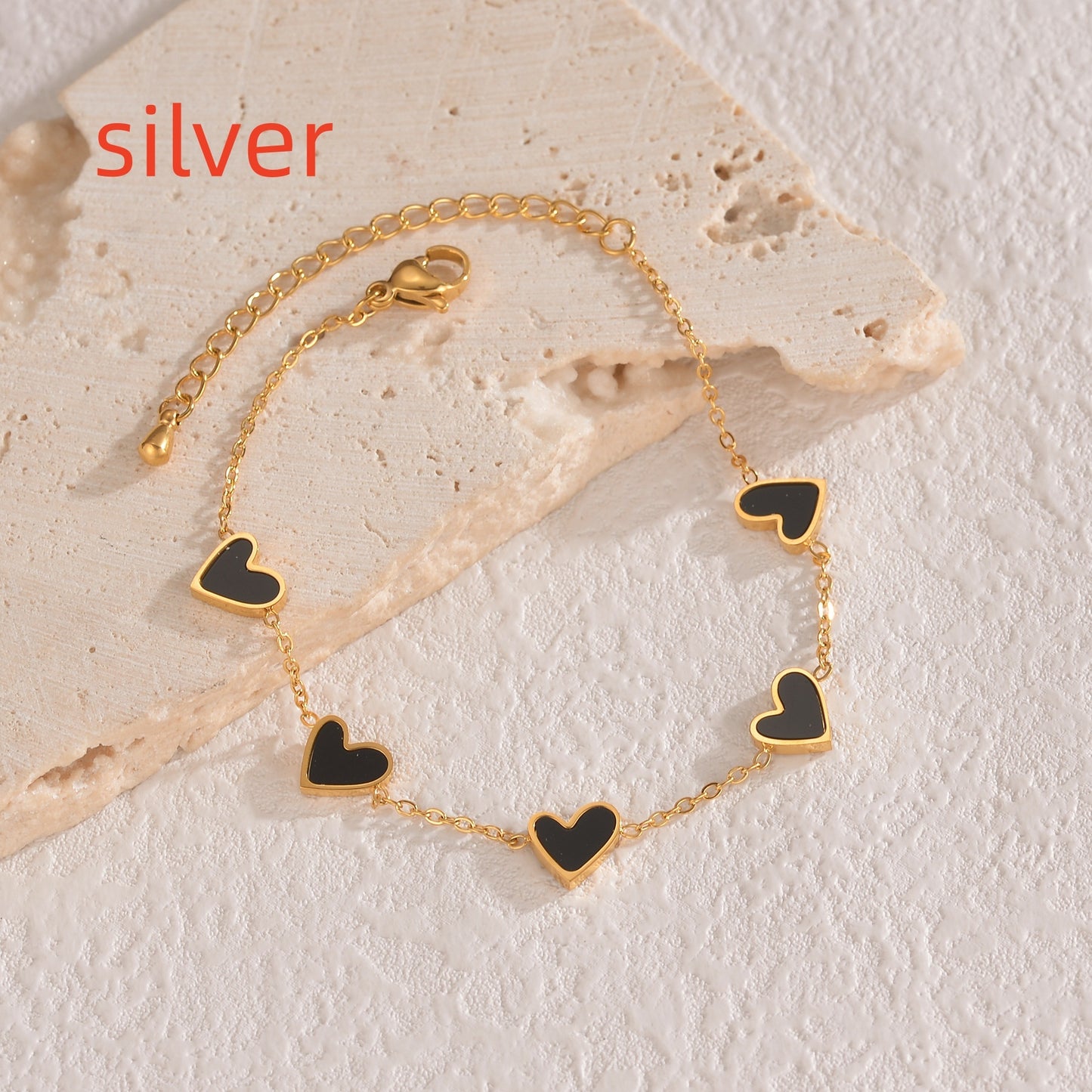 Stainless Steel Dripping Heart Bracelet