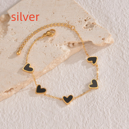 Stainless Steel Dripping Heart Bracelet