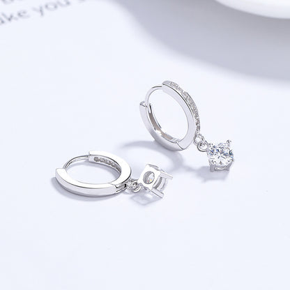 Elegant Silver Four-Claw Earrings