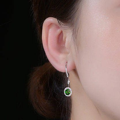 Elegant Sapphire Colored Long Earrings