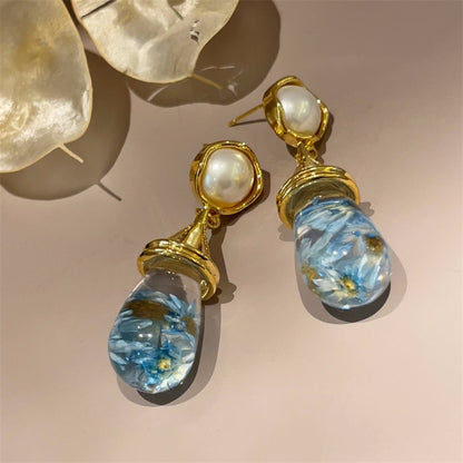 Colorful Dried Flower Earrings