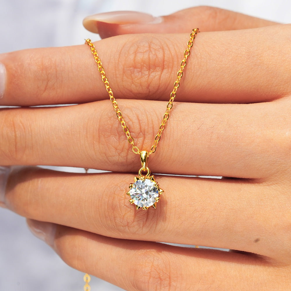 Elegant Moissanite Flower Necklace
