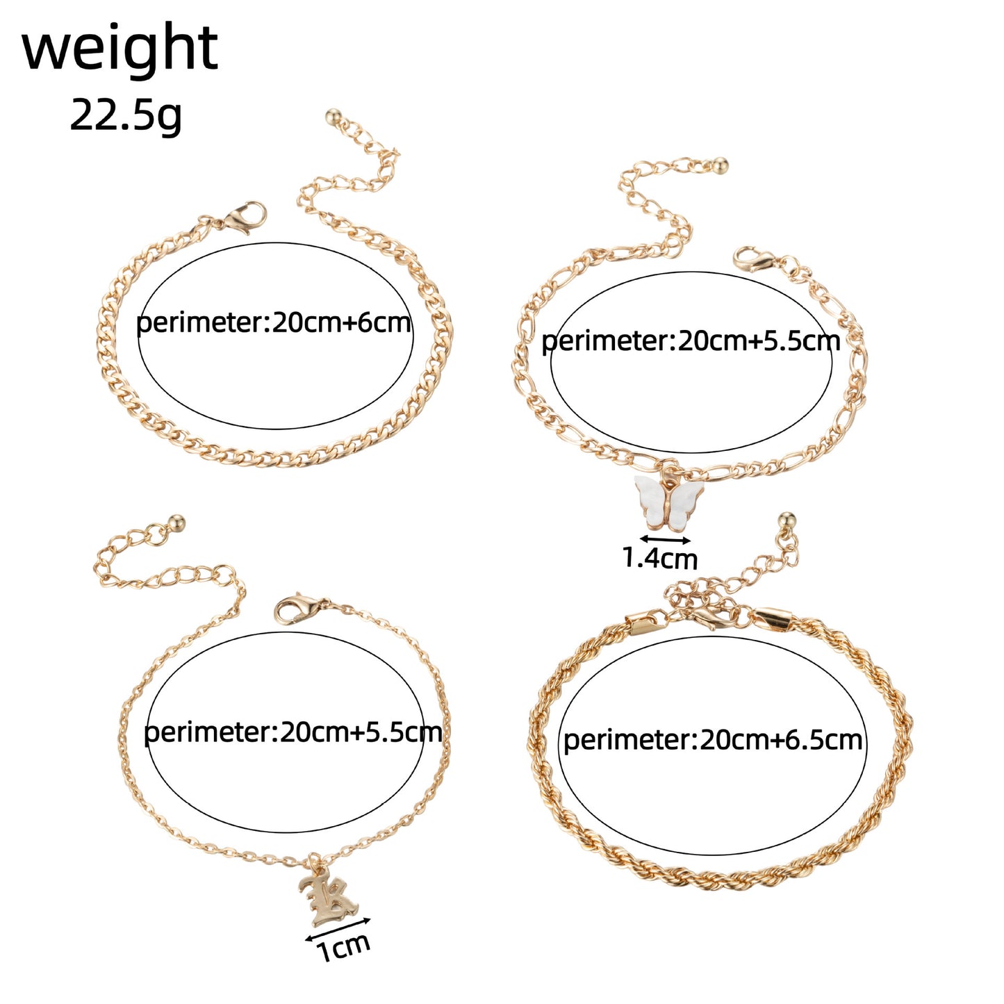 Personalized Golden Butterfly Anklet