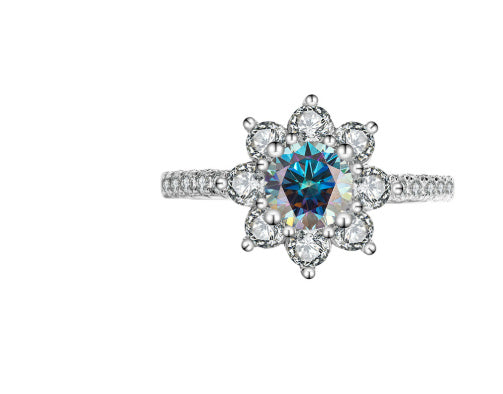 Flower Diamond Moissanite Ring