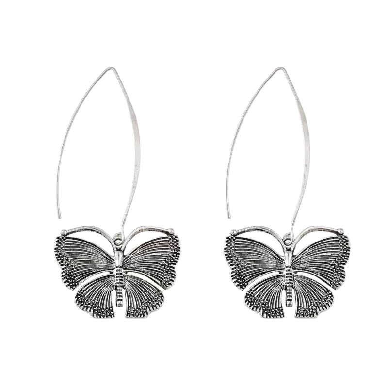 Retro Butterfly Pendant Earrings