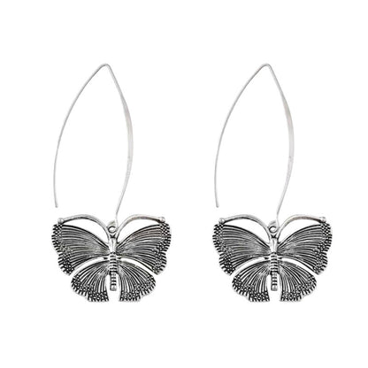 Retro Butterfly Pendant Earrings