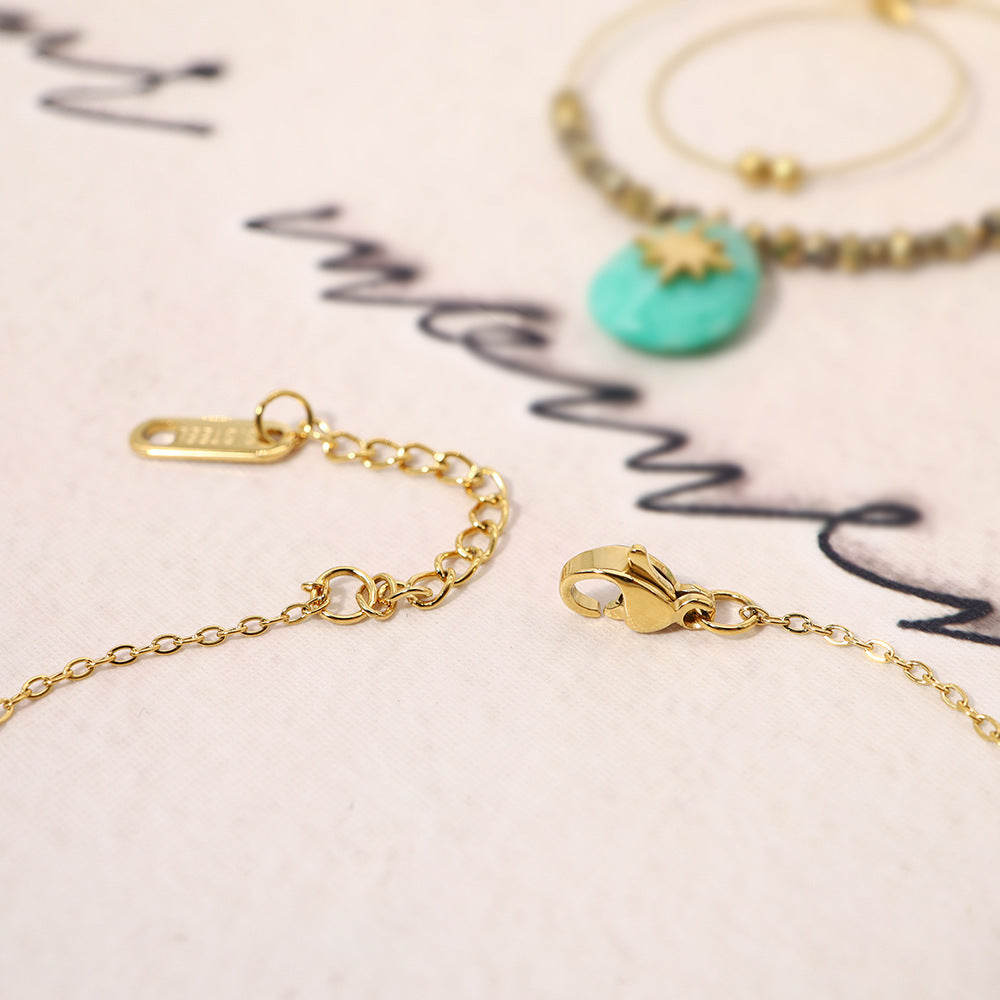 Elegant Gold Plated Turquoise Bracelet