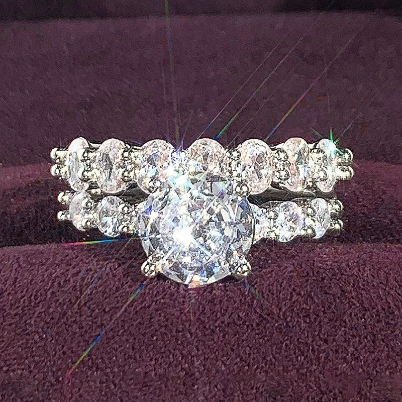 Elegant Geometric Zircon Rings