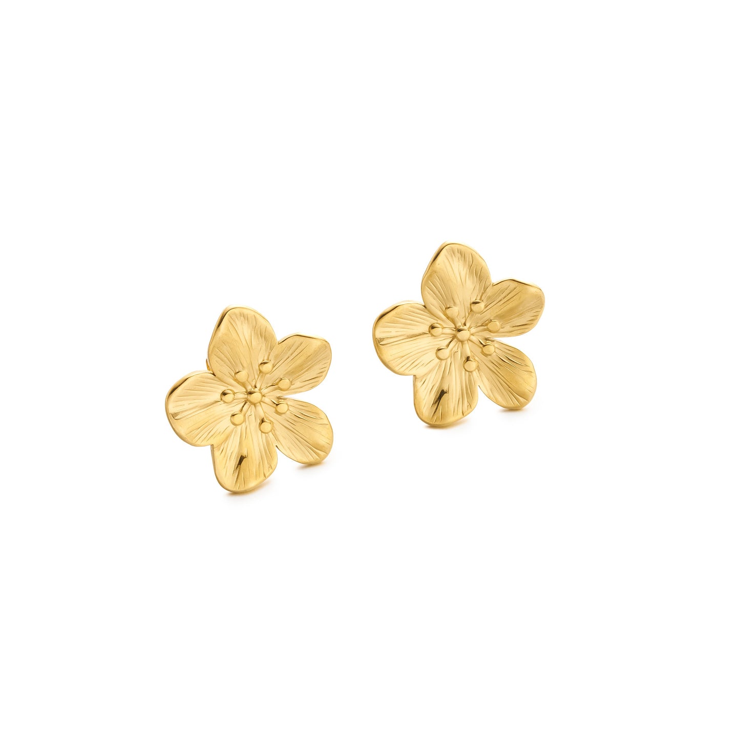 Non-Fading Titanium Flower Earrings