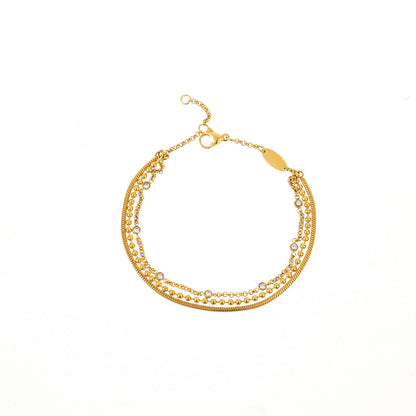 Elegant Zircon Inlaid Bracelet
