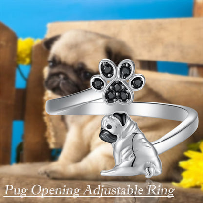 Elegant Adjustable Pug Ring